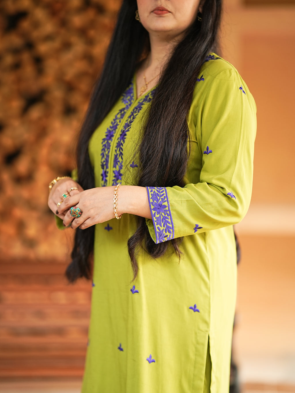 Regal parrot green linen 2 Piece