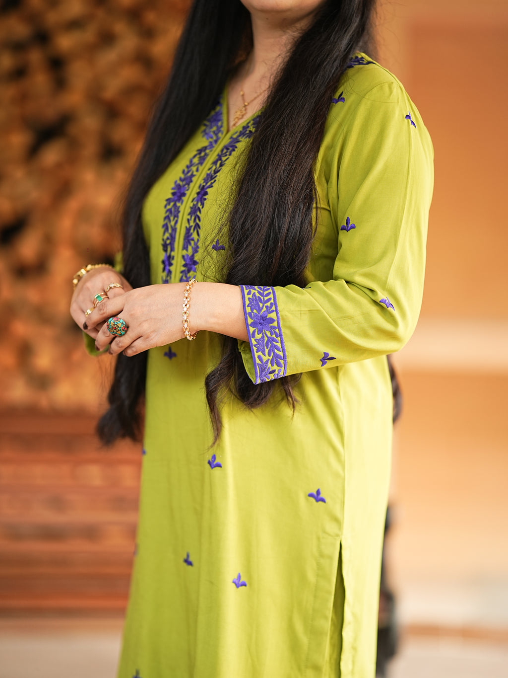 Regal parrot green linen 2 Piece