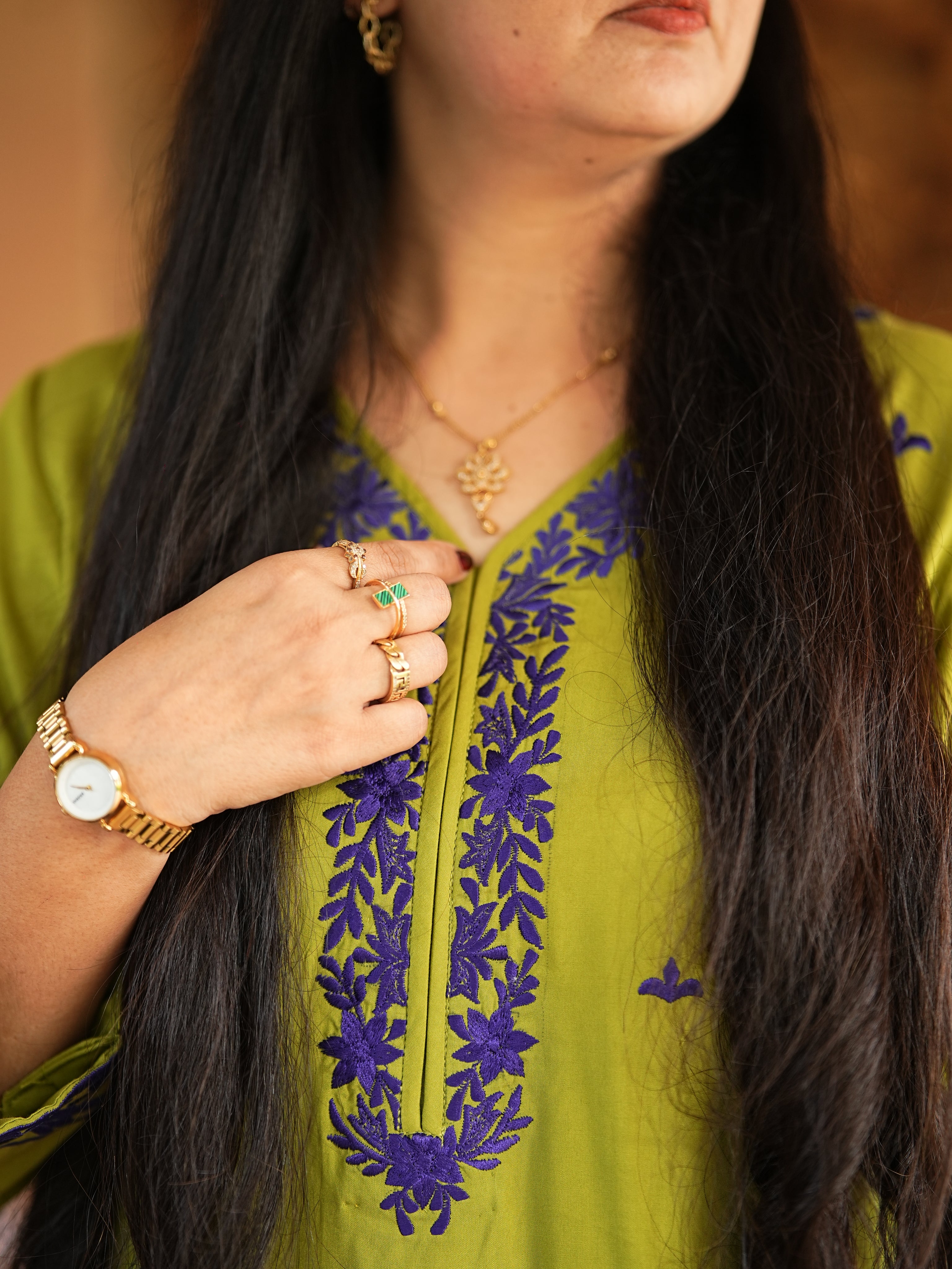 Regal parrot green linen 2 Piece