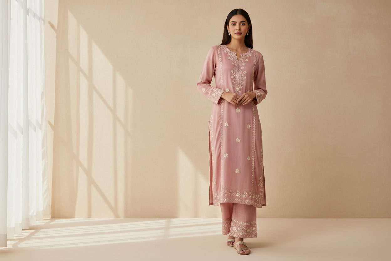 embroided 2-piece  simpal femal shoot